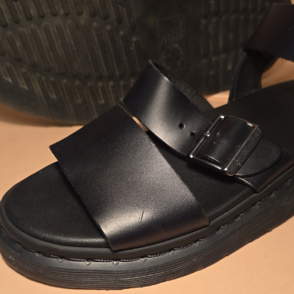 Dr. Martens Black Leather Platform Sandals - Picture 11 of 12